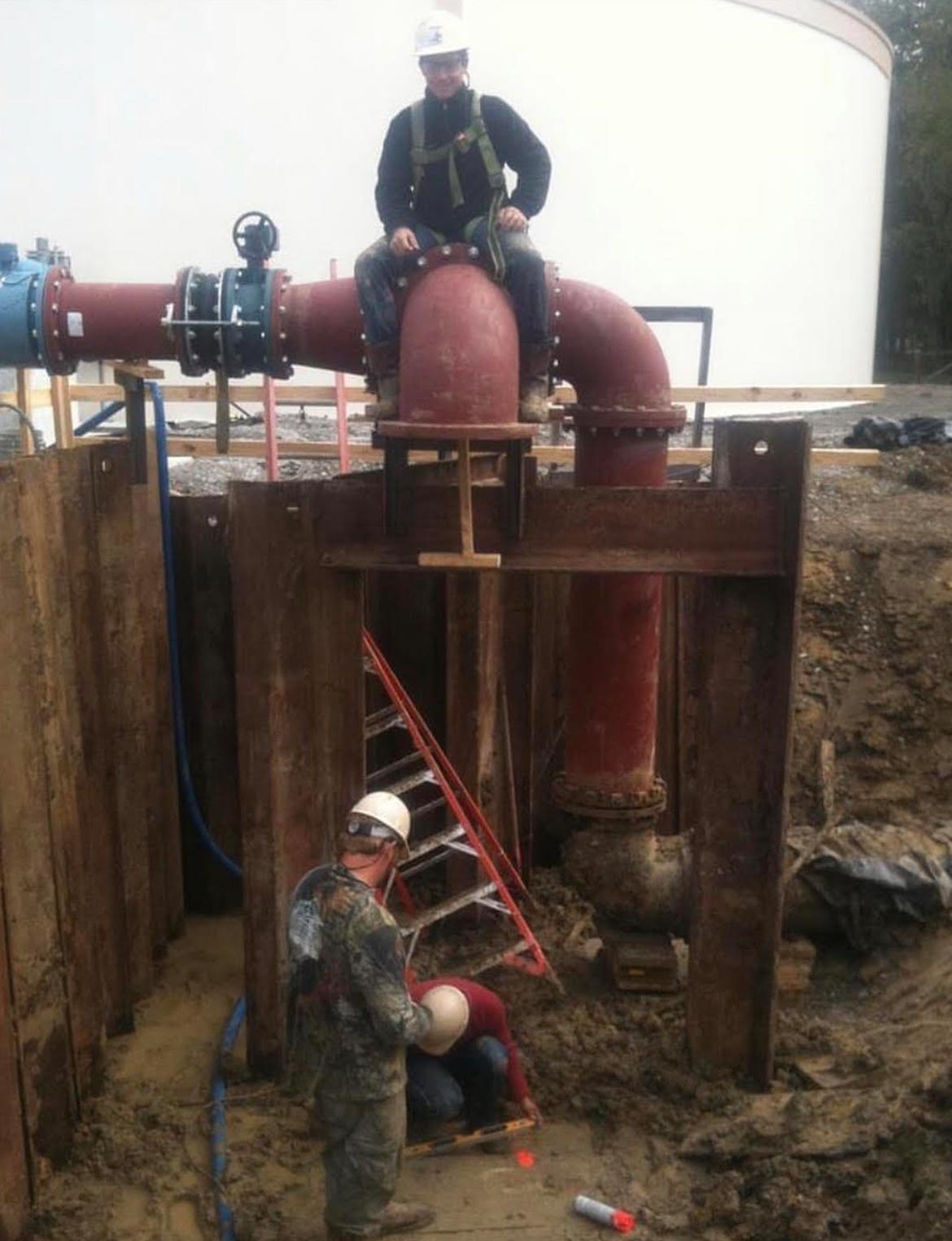 Tom enjoying his work at a Water and Storage Distribution System